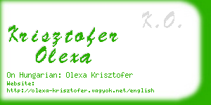 krisztofer olexa business card